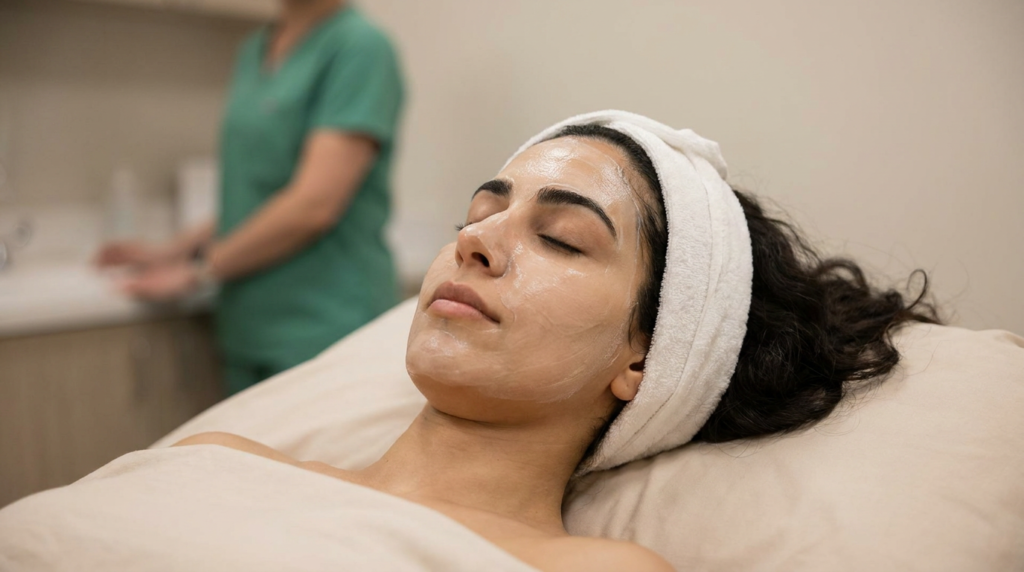 ترك التركيبة على الوجه